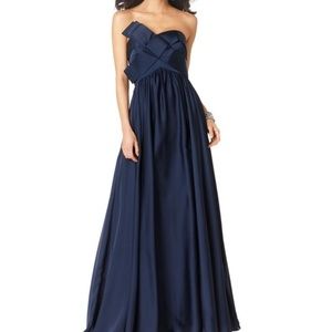 strapless gown with bow